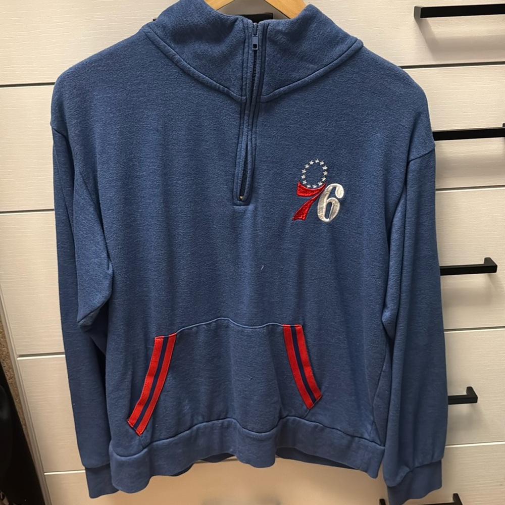 New era 76ers half zip